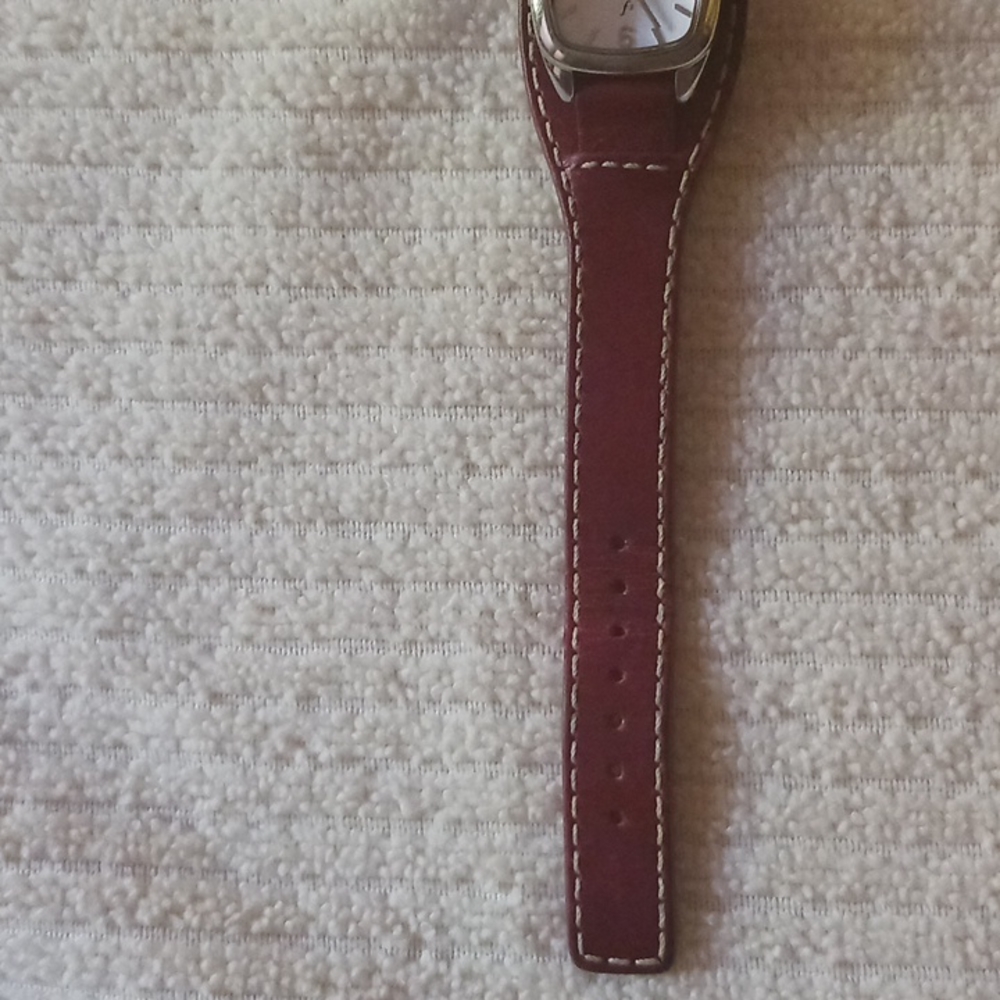 Fossil Watch (Unisex) Model ES-9896 Burgandy Leather EUC - Picture 7 of 7